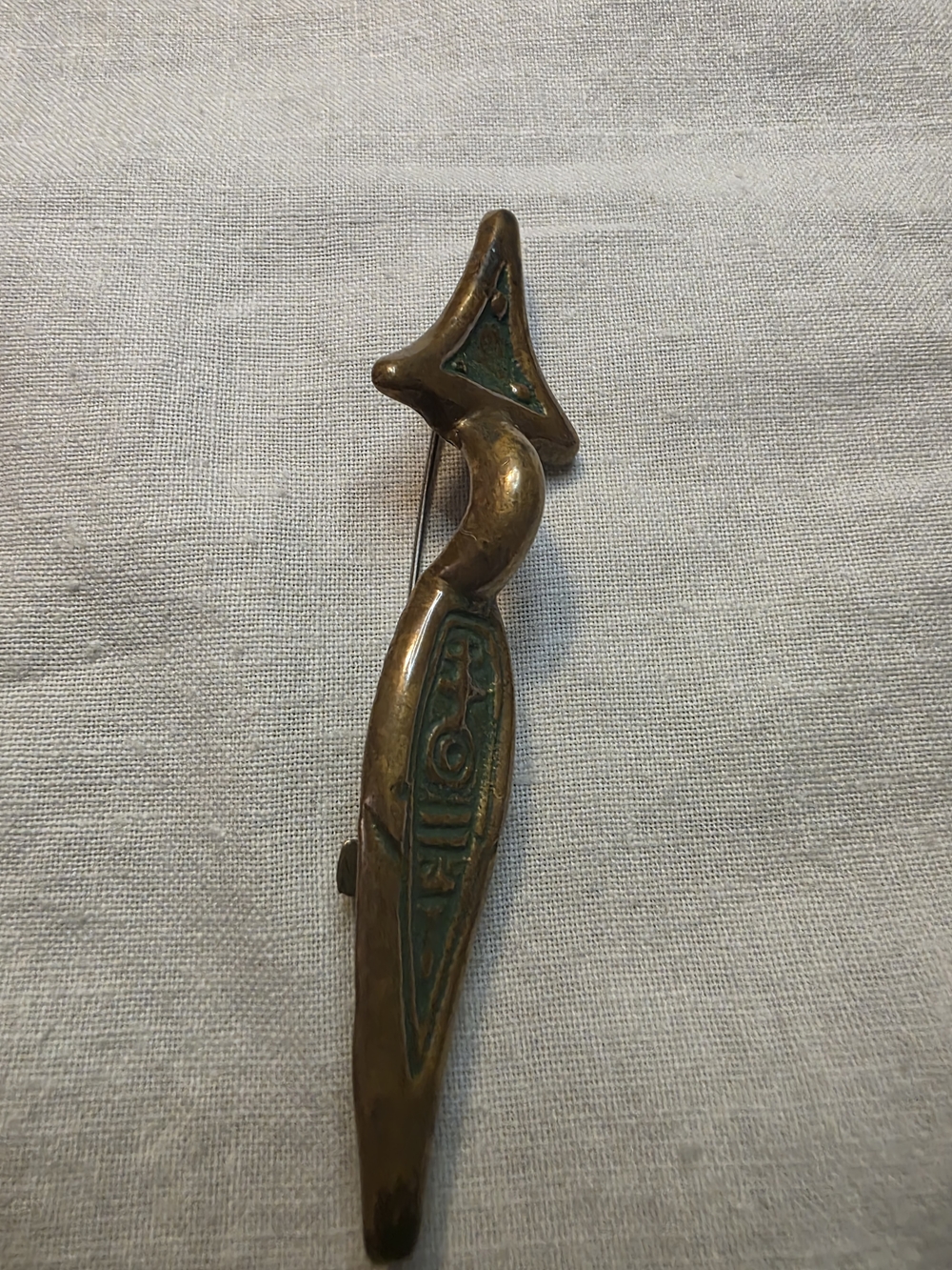 Vintage Bronze Arrow Brooch from the Finnish design Kalevala Koru, Uskela Arrow